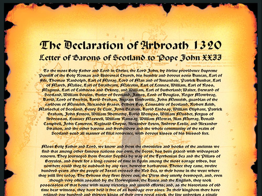 The Declaration of Arbroath 1320 - Souvenir Scroll header