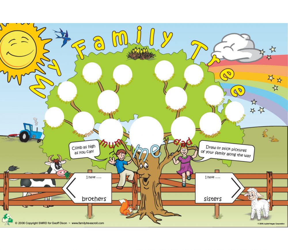  Family  Tree  for Kids Fun Activity Poster  by Dixon Publishing